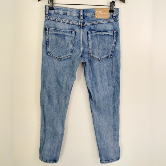 ONE TEASPOON Awesome Baggies Jeans Size 24 Bue Destroyed Distressed Low Waist - Picture 14 of 16